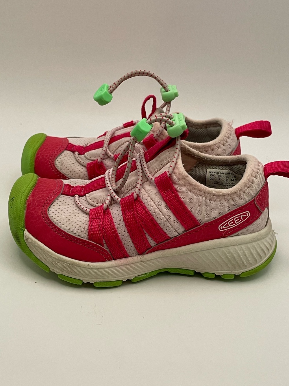 KEEN Kids Motozoa Sneaker Toddler/Little Kid Raspberry Pink Summer Green Sz 7